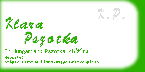 klara pszotka business card